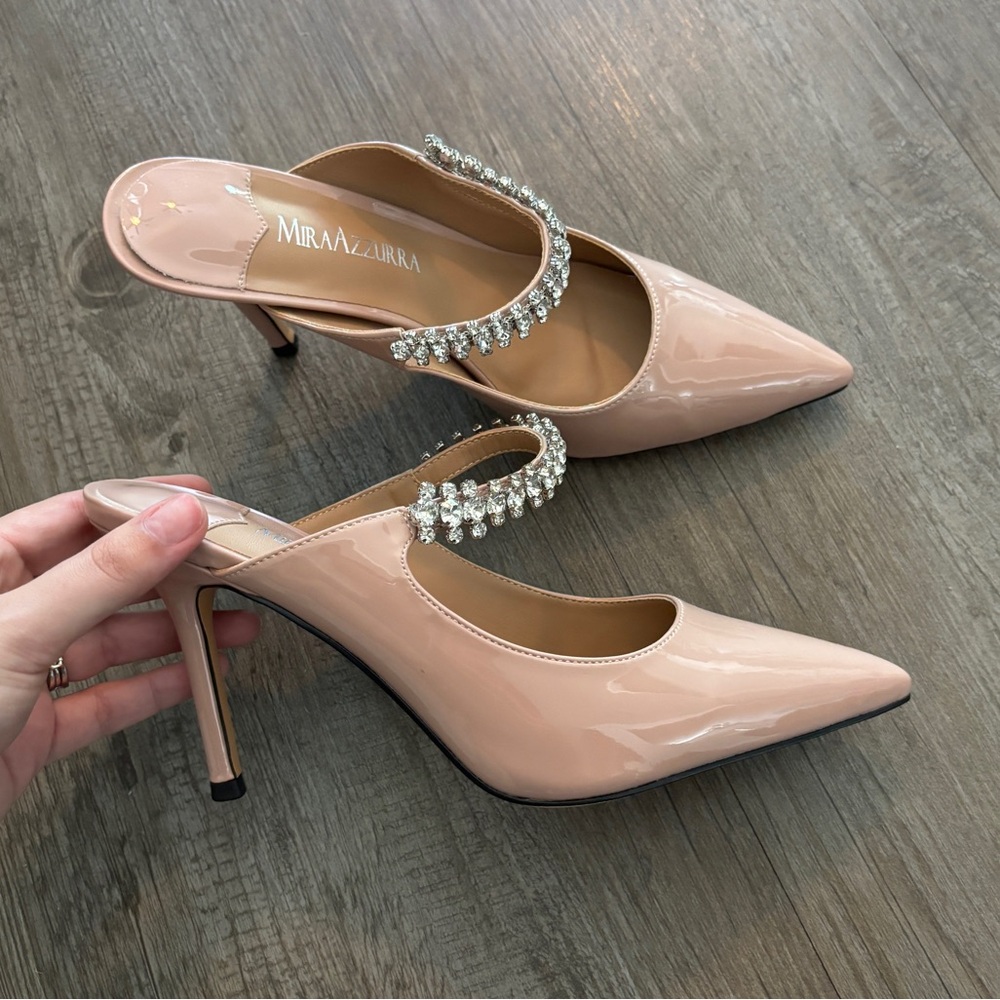 Nude Mule Slip-On Heels